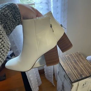White ankle boot.